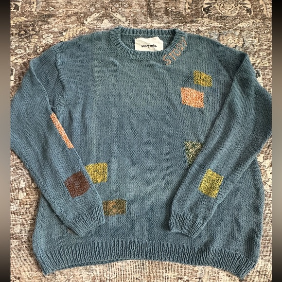 Story MFG. Spinning Patchwork Organic-cotton Sweater - Picture 5 of 10